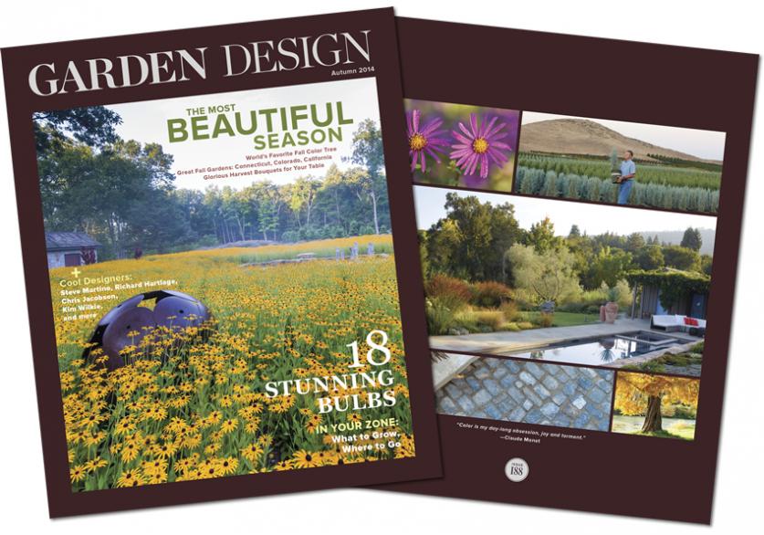 2014-12-09-autumnmaglarge.jpg Cover: Connecticut garden designed by Richard Hartlage. An orb of steel agricultural disks rests among Rudbeckia fulgida var. deamii
