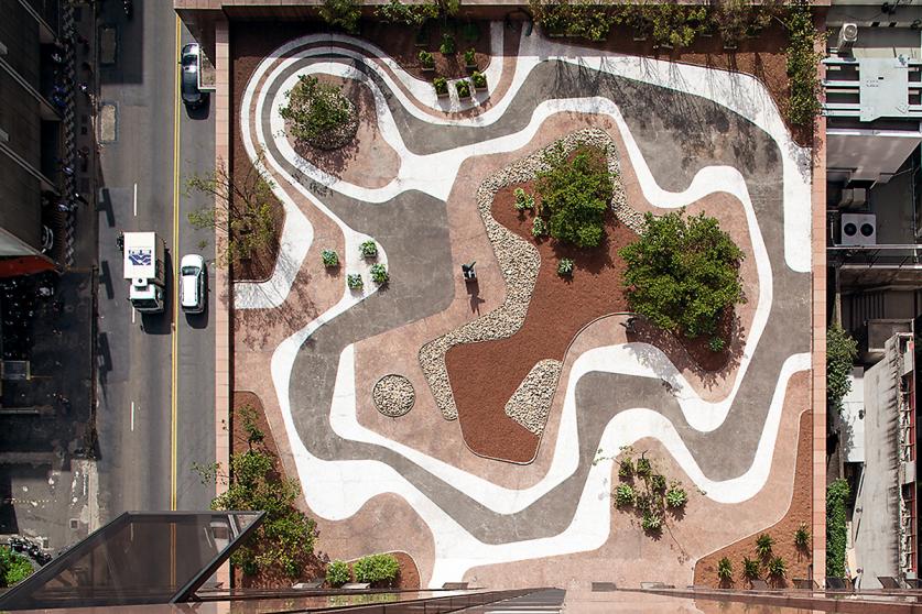 Roberto Burle Marx, mineral roof garden, Banco Safra headquarters, São Paulo, 1983