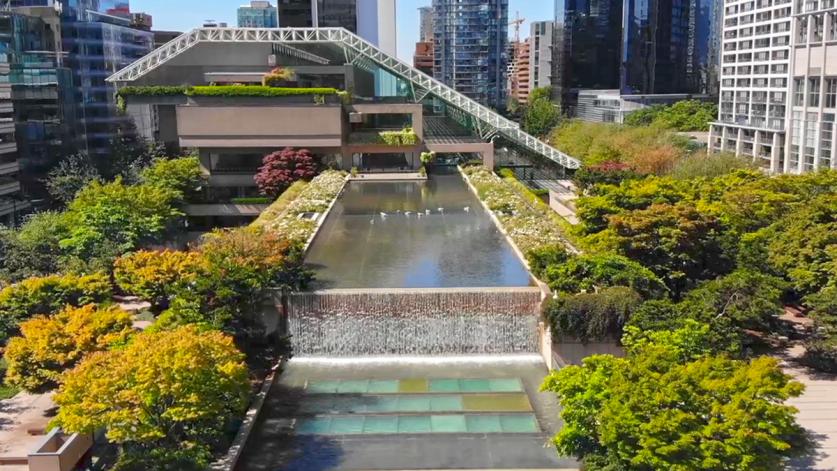 CANADA_BritishColumbia_Vancouver_RobsonSquare_DroneFootage_byCharlesABirnbaum_2019_001.jpg Robson Square, Vancouver, Canada, by Cornelia Hahn Oberlander and Arthur Erickson
