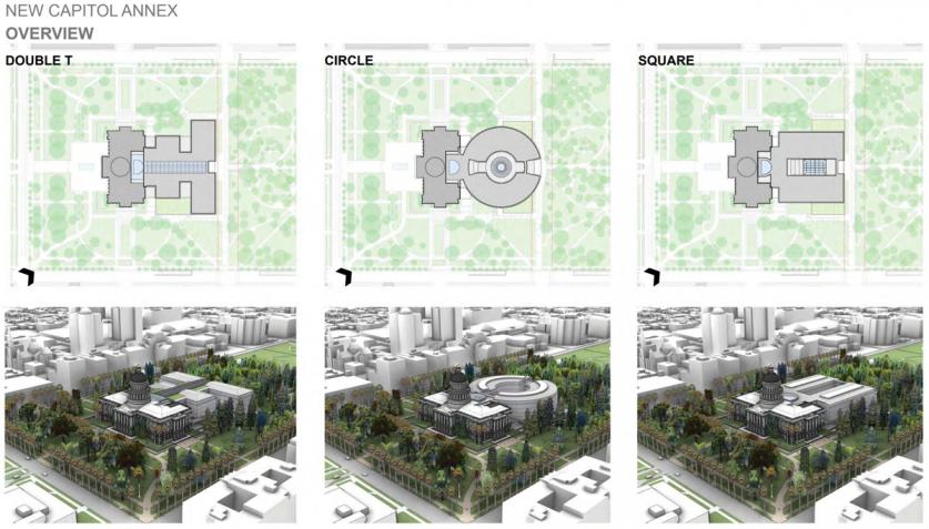 CA_Sacramento_CaliforniaStateCapitolPark_courtesyDickCowan-CowanConstructionServices_3CapitolOptions_sig.jpg Three options proposed for the redesign of California State Capitol Park