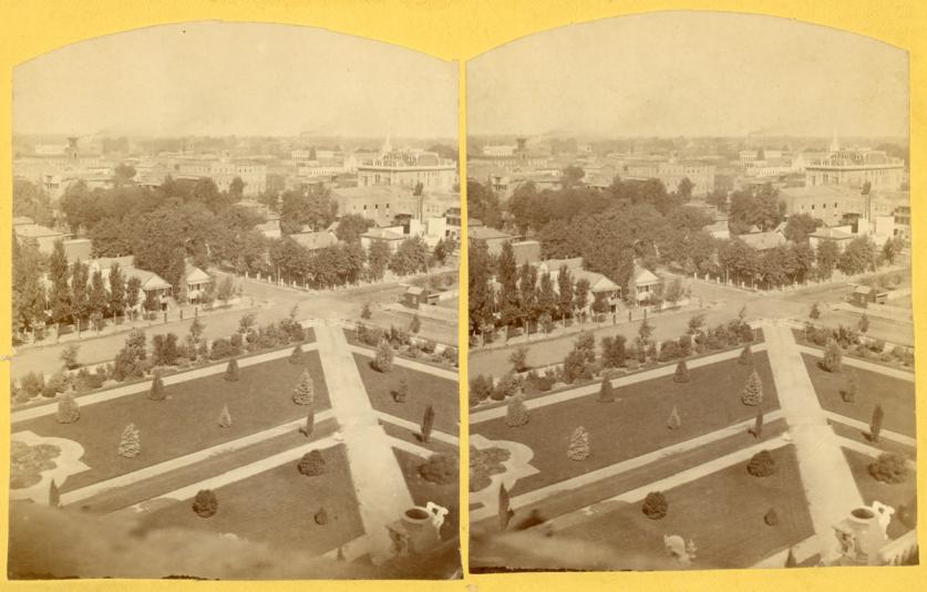 View looking Northwest from the dome of the California State Capitol Park