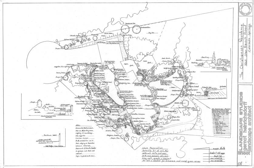 Christiansen House garden plan, Colorado Springs, 1978