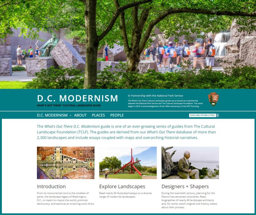 What's Out There D.C. Modernism Online Guide - Landing Page