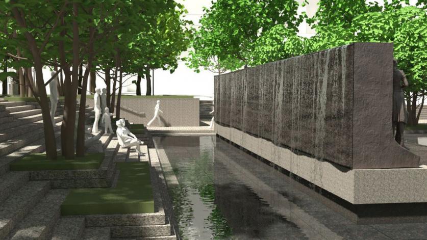 DC_Washington_PershingPark_PreferredOption_BackWall_CFAMeeting_19July2018_feature.jpg Rendering of the west facade of the sculptural wall (preferred option), as presented at CFA Meeting on July 19, 2018