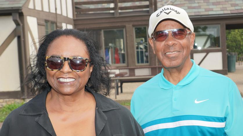 Judge LaJune Lange (left) and Harry Davis (right) at the Hiawatha Golf Club, Minneapolis, MN, 2022