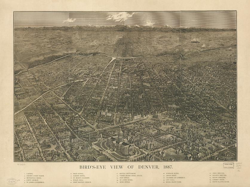 Bird's Eye View of Denver, 1887