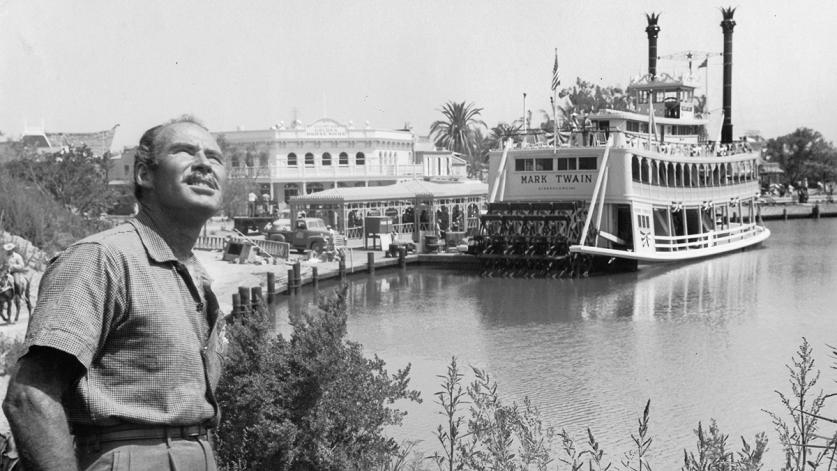 Disneyland_BillEvans_RussHalford_courtesyKellyComrasFASLA_1955.jpg Bill Evans and the Mark Twain Riverboat, Disneyland, CA