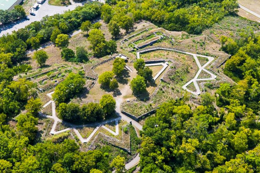 Aerial view of Fort Negley.