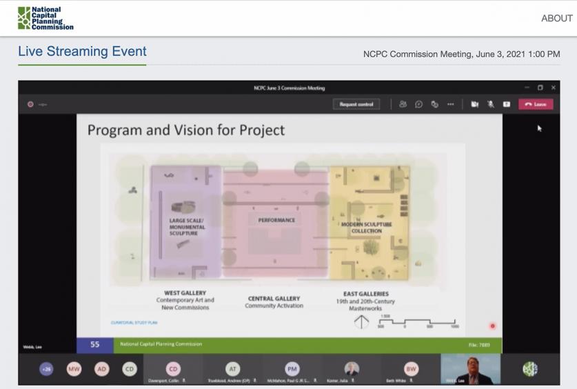 Screen grab from June 3, 2021, NCPC information presentation.