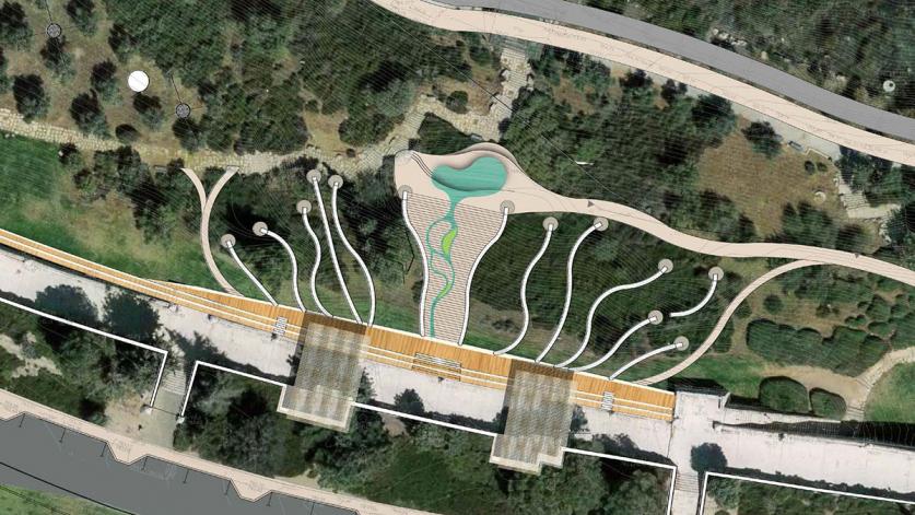 Intervention proposed by Mayslits Kassif Architects for the Haas Promenade, Jerusalem, Israel 