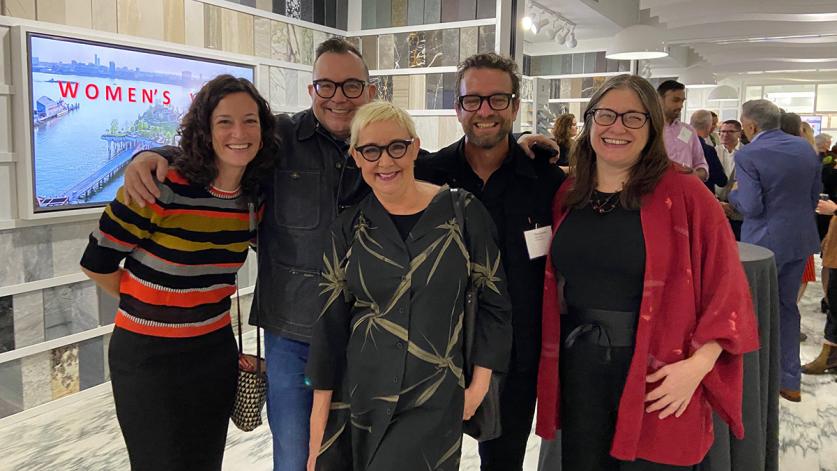 Julie Bargmann (center) with (left to right) Maura Rockcastle, Joe Bargmann, Ross Altheimer, and Jennifer MacAdam