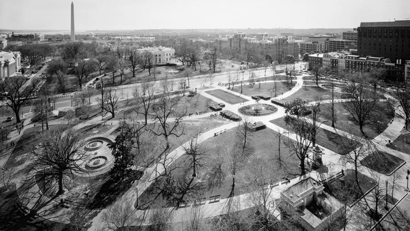 View of Lafayette Square from the roof of the Veteran's Administration building
