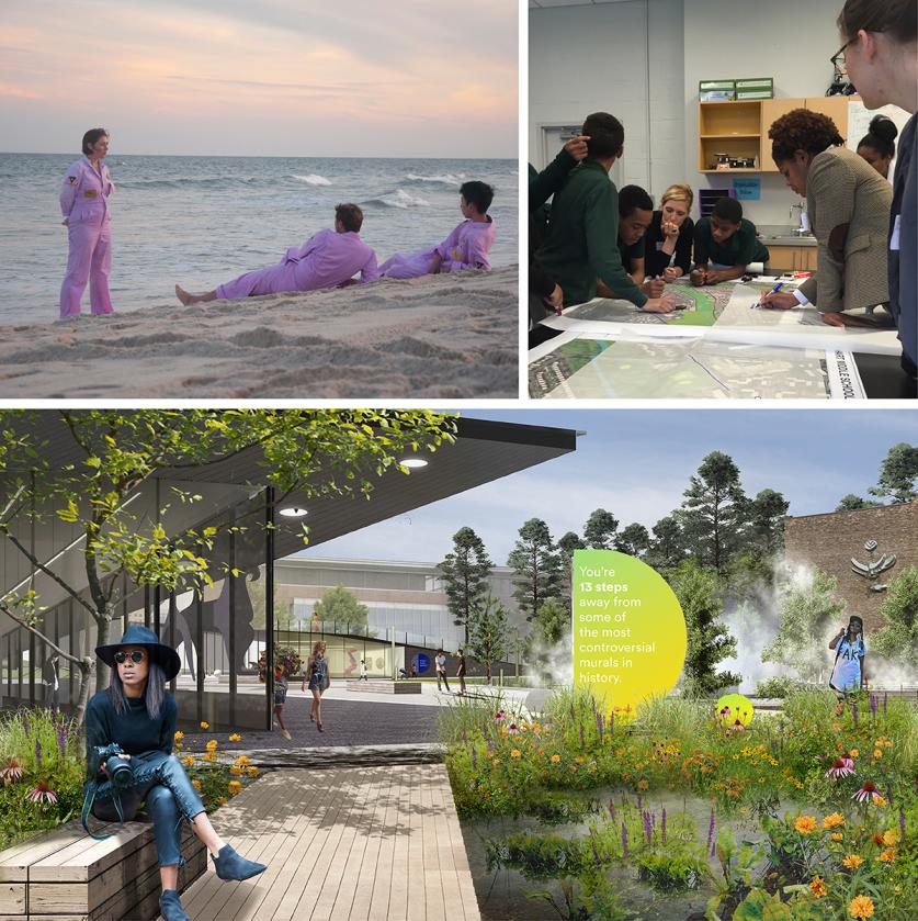 “Form Follows Foreplay,” the Institute of Queer Ecology (top left); Black Landscape Architects Network, Potomac Student Chapter Event (top right); and DIA Competition Entry, TEN x TEN (below).