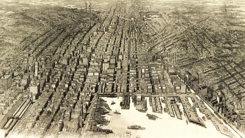 Bird's Eye View Illustration of Baltimore