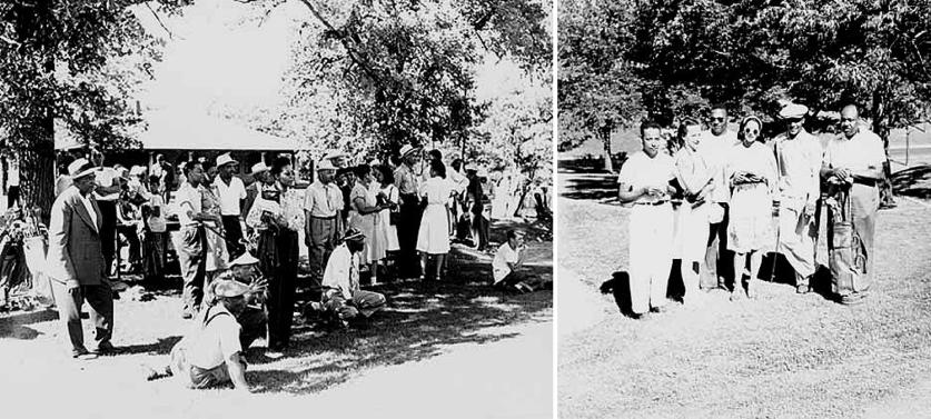 Picnickers and participants at the 1948 Negro Open Golf Tournament