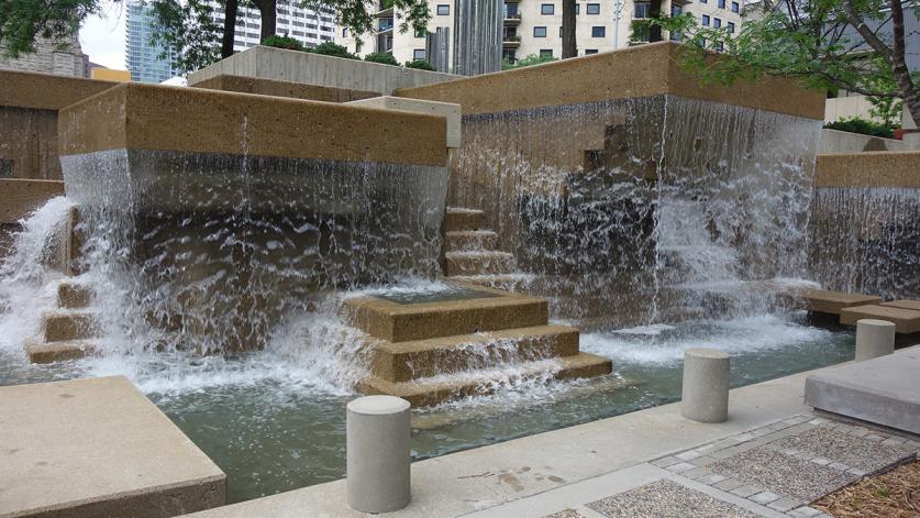 The rehabilitated fountains of Peavey Plaza, Minneapolis, MN