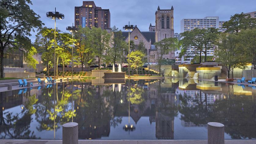 The rehabilitated Peavey Plaza, Minneapolis, MN