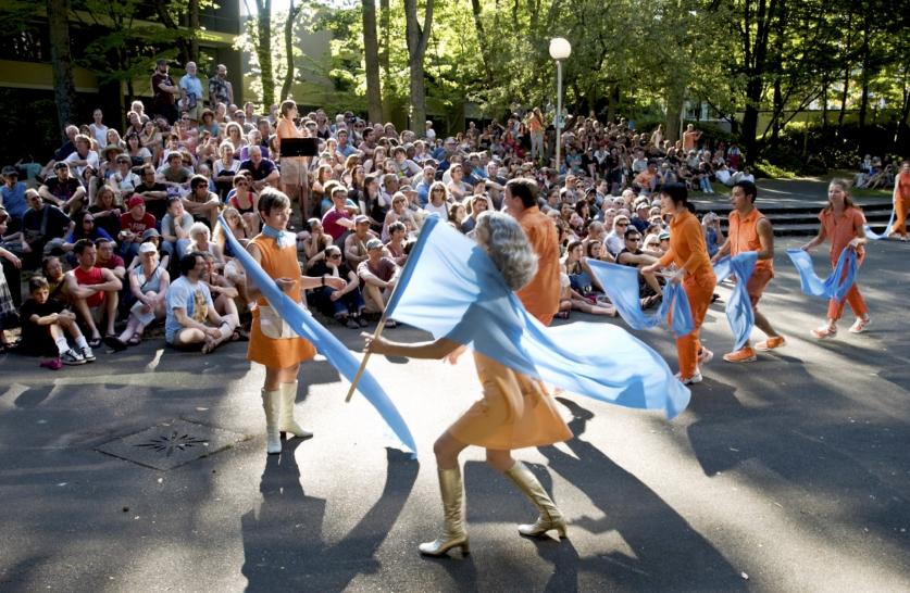 OR_Portland_OpenSpaceSequence_HalprinConservancy_2019.jpg The day’s celebrations included a parade march through the Open Space Sequence.