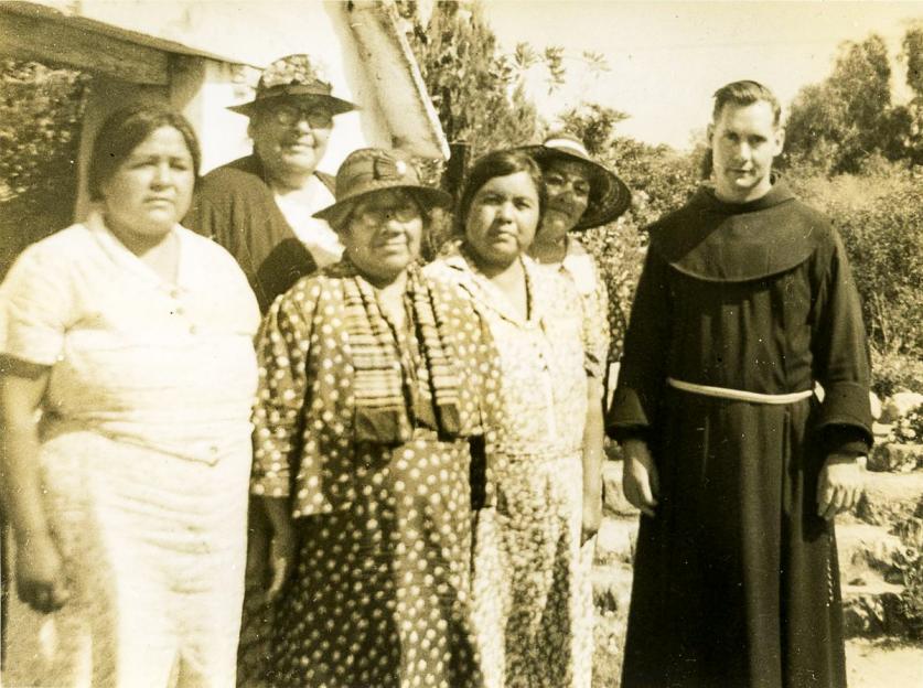 Native American women and a priest at the San Antonio de Pala Asistencia (the "Pala Missiion"), June 1939 - Photo courtesy of Library of Congress
