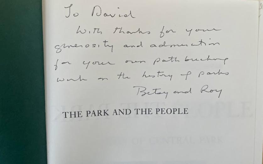 Item #177, The Park and the People: A History of Central Park, inscribed by authors