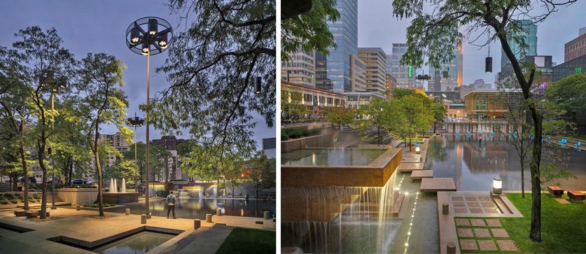 The rehabilitated Peavey Plaza in Minneapolis, MN