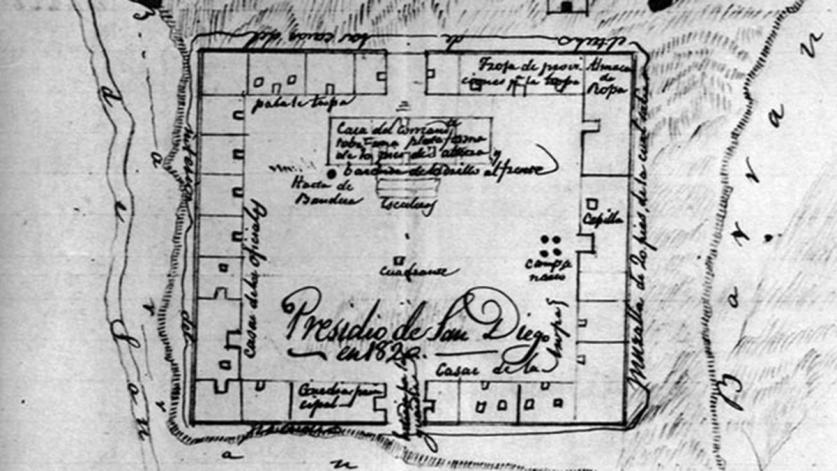 Fort Presidio of San Diego, 1820