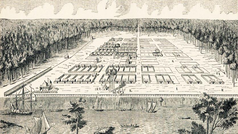 An illustration of James Oglethorpe’s plan for Savannah, Georgia