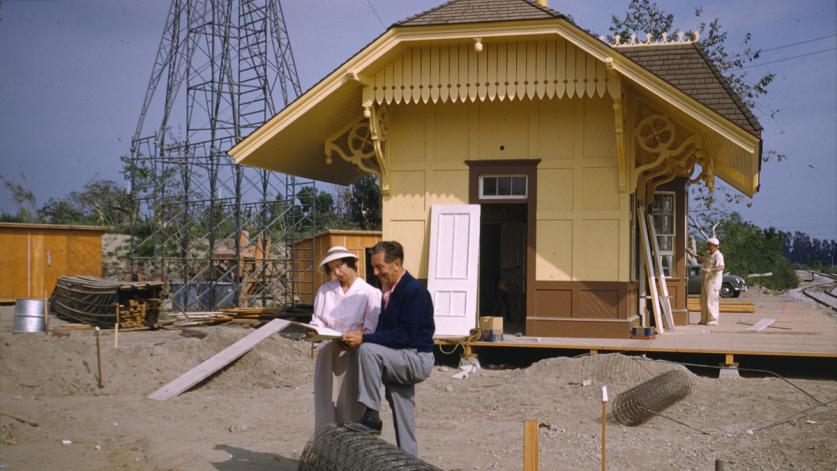 Ruth Shellhorn with Walt Disney, 1955