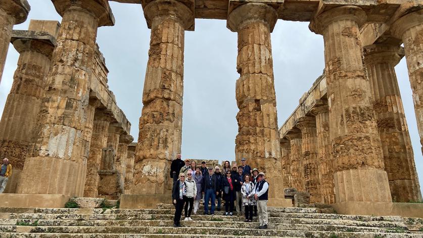 Tour group at the Selinunte archaeological park, Italy