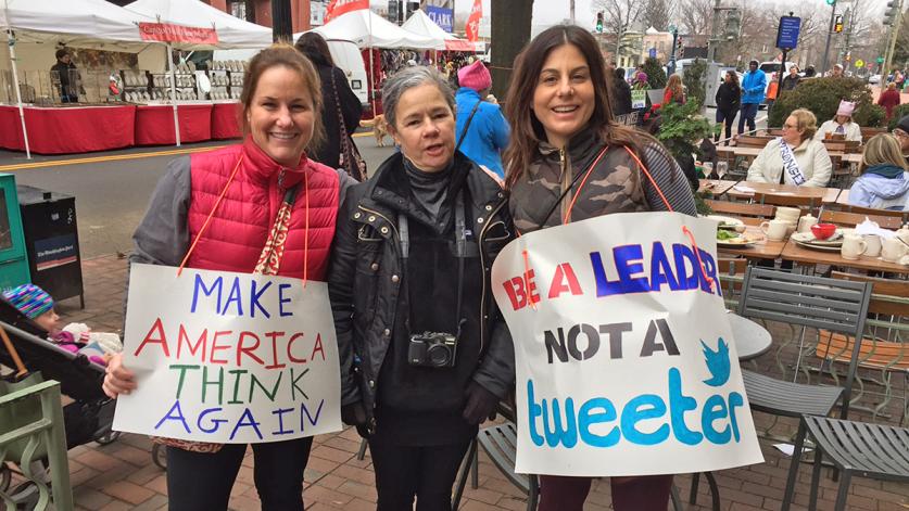 Heather Morgan (r) and friends, Washington, D.C., January 21, 2017.