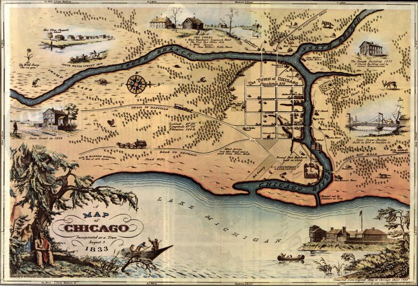 TownOfChicagoAsIncorporatedOn11February1835_WalterMConleyOESeltzer.jpg Town of Chicago.