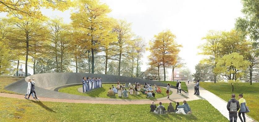 Rendering of the University of Virginia's Memorial to Enslaved Laborers, Charlottesville, VA