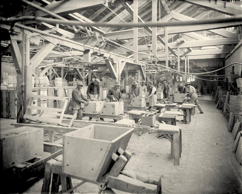 Manufacturing soapstone laundry sinks at Schuyler Plant