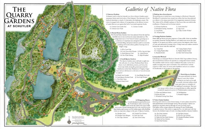 Map of the Quarry Gardens' native plant galleries