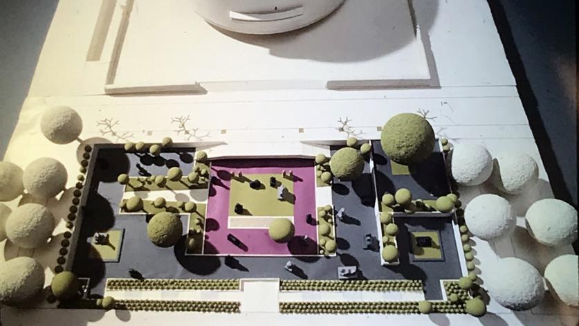 A model depicting Collins' redesign of the sculpture garden