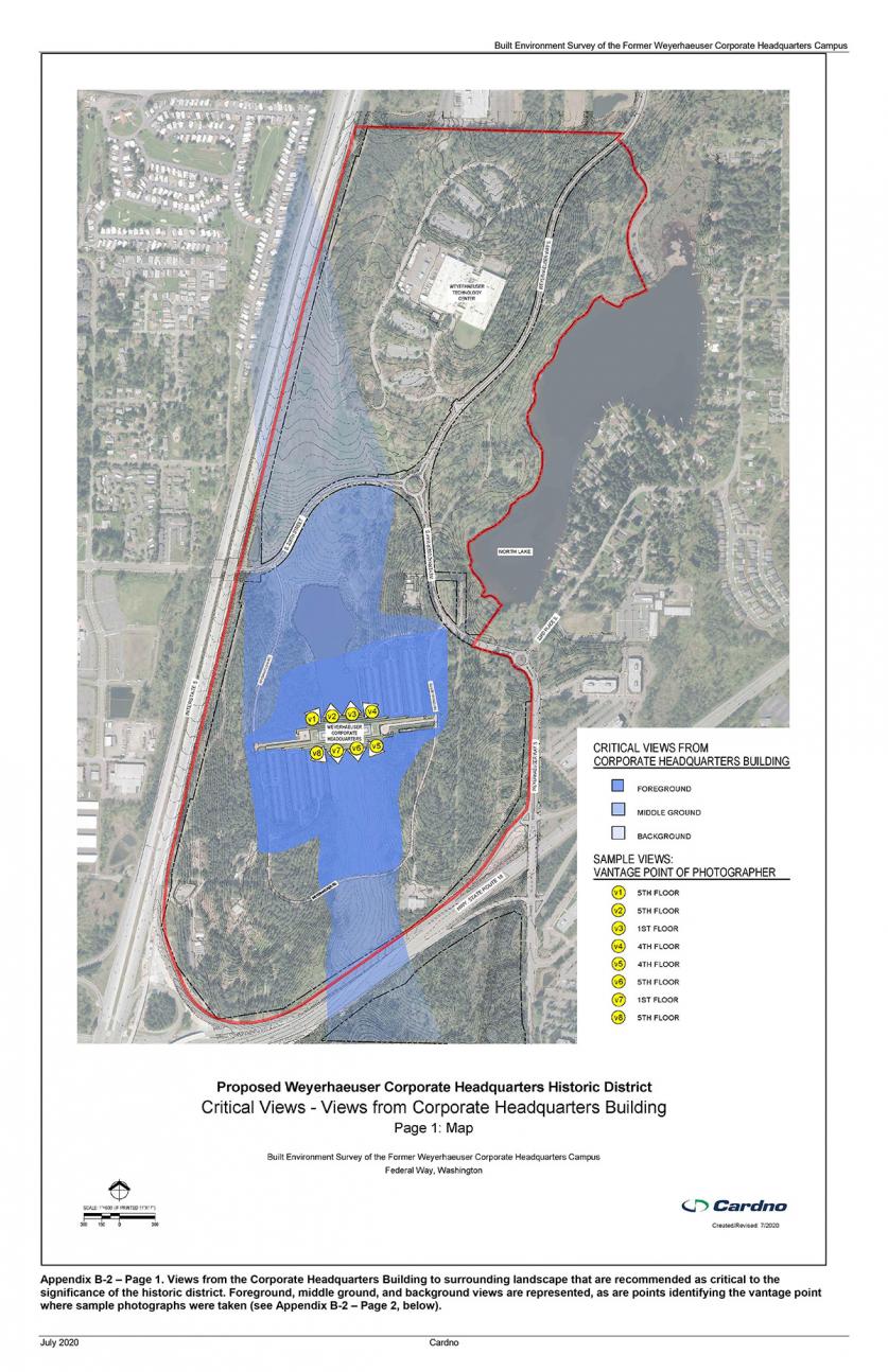 Significant views from the corporate headquarters identified by IRG consultant Cardno should inform the proposed north and south viewsheds.