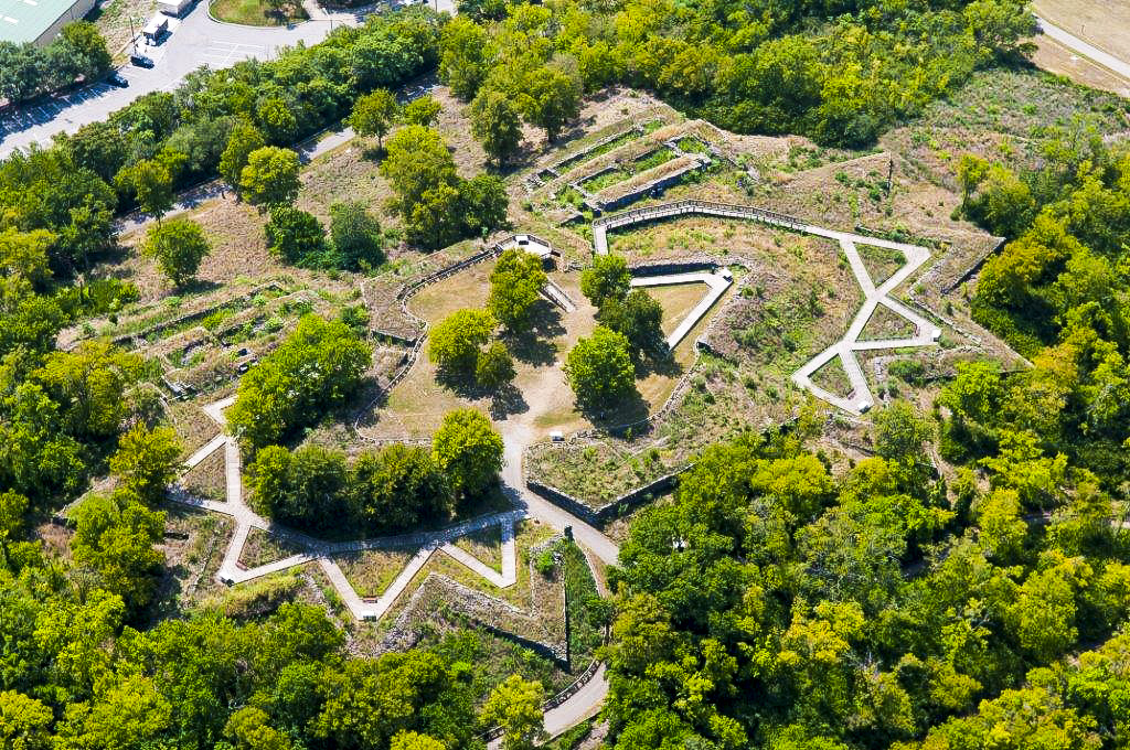 Aerial view of Fort Negley.