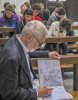 Laurie Olin sketching at Sant'Ivo alla Sapienza, Rome, Italy, 2008. Photo © Charles A. Birnbaum, courtesy The Cultural Landscape Foundation._02.jpg