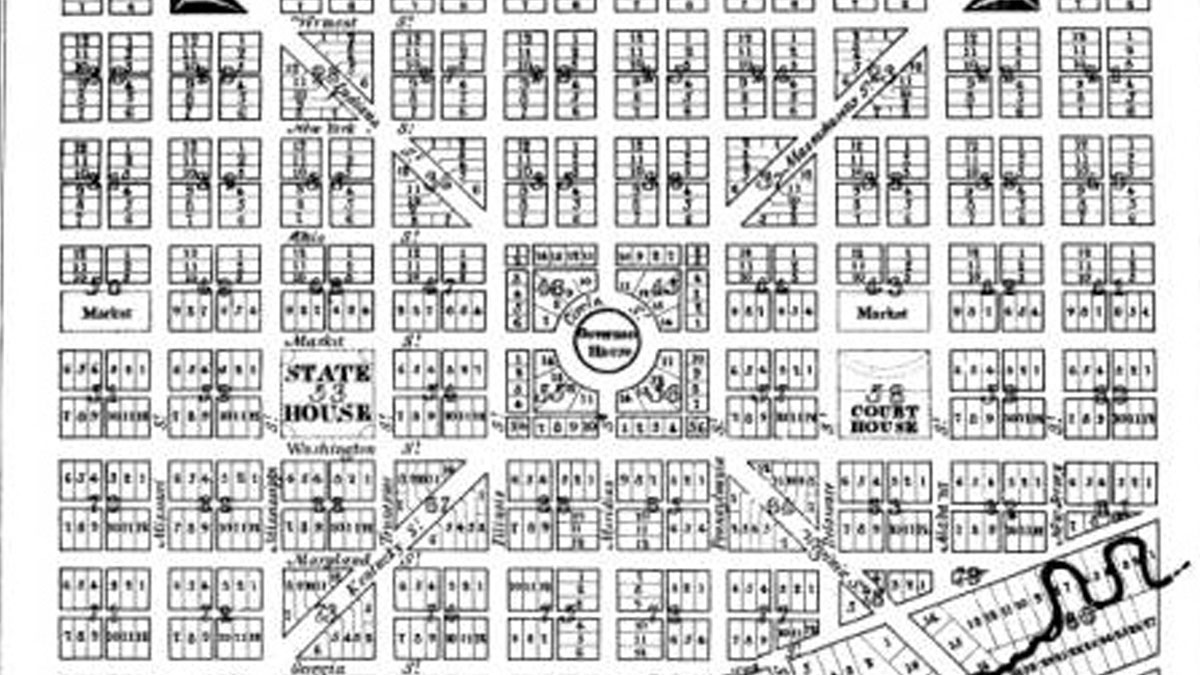 Ralston's 1821 plan for the City of Indianapolis